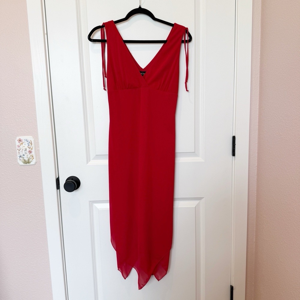 Vintage Wet Seal Womens Y2K Babydoll Midi Dress Medium Vamp Romantic Cocktail